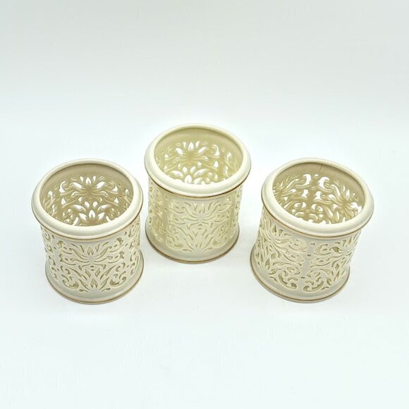 Lenox Illuminations Porcelain Pierced Candle Holders (3) - Picture 3 of 7